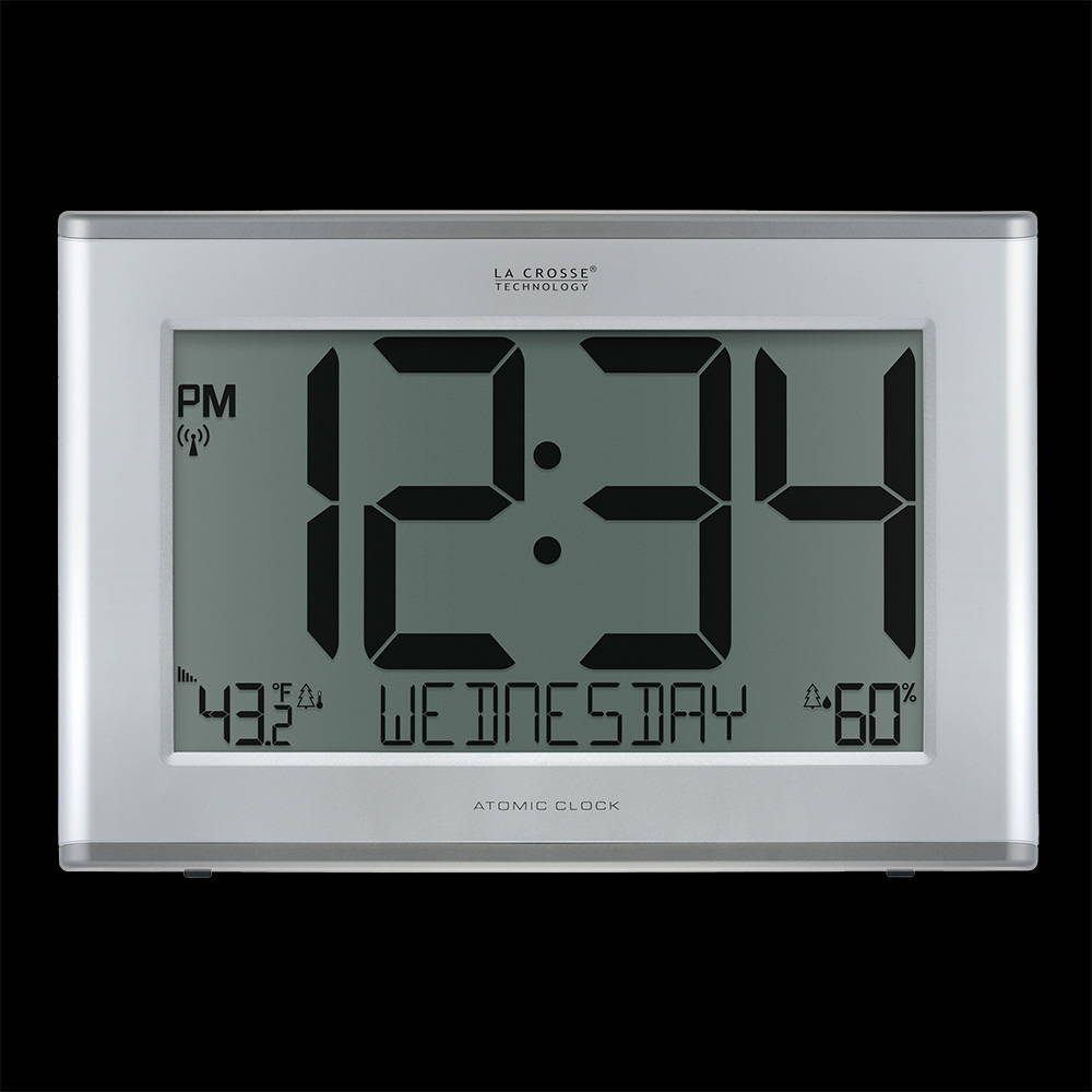 513-63867v2 Jumbo Atomic Wall Clock with Outdoor Temp and Humidity