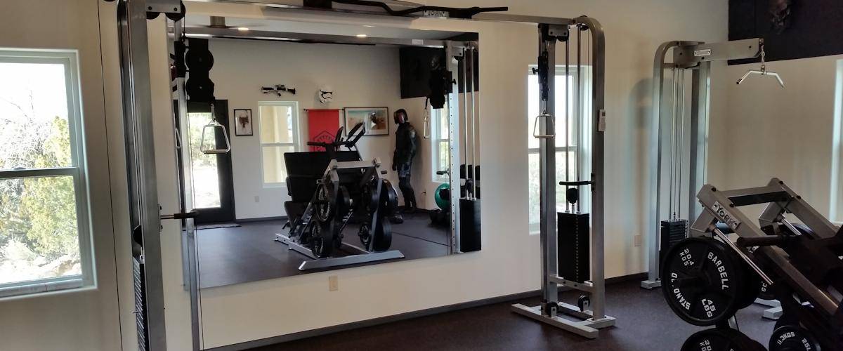 Glassless Mirror in Workout Room