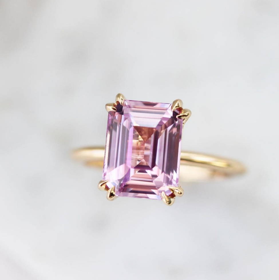 pink sapphire custom engagement ring