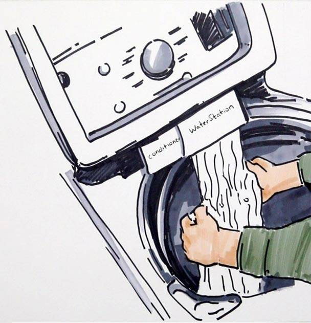 illustration of washing clothes