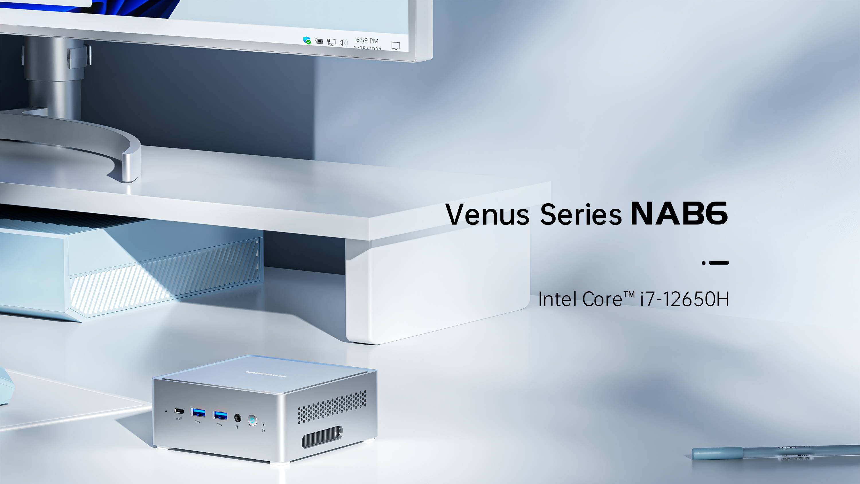Mini PC NAB5 Intel Core i5-12450H Processor up to 4.4GHz 32GB RAM DDR4  512GB PCIe4.0 SSD Dual 2.5 G RJ45 LAN Mini Desktop Computer,2 x HDMI,4 x  USB