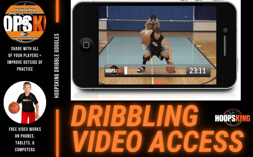 HoopsKing Basketball Dribble Goggles 10 Pack Plus Online Dribbling Video Workout 