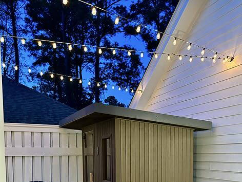 Deck Closeup of Vintage String Lights