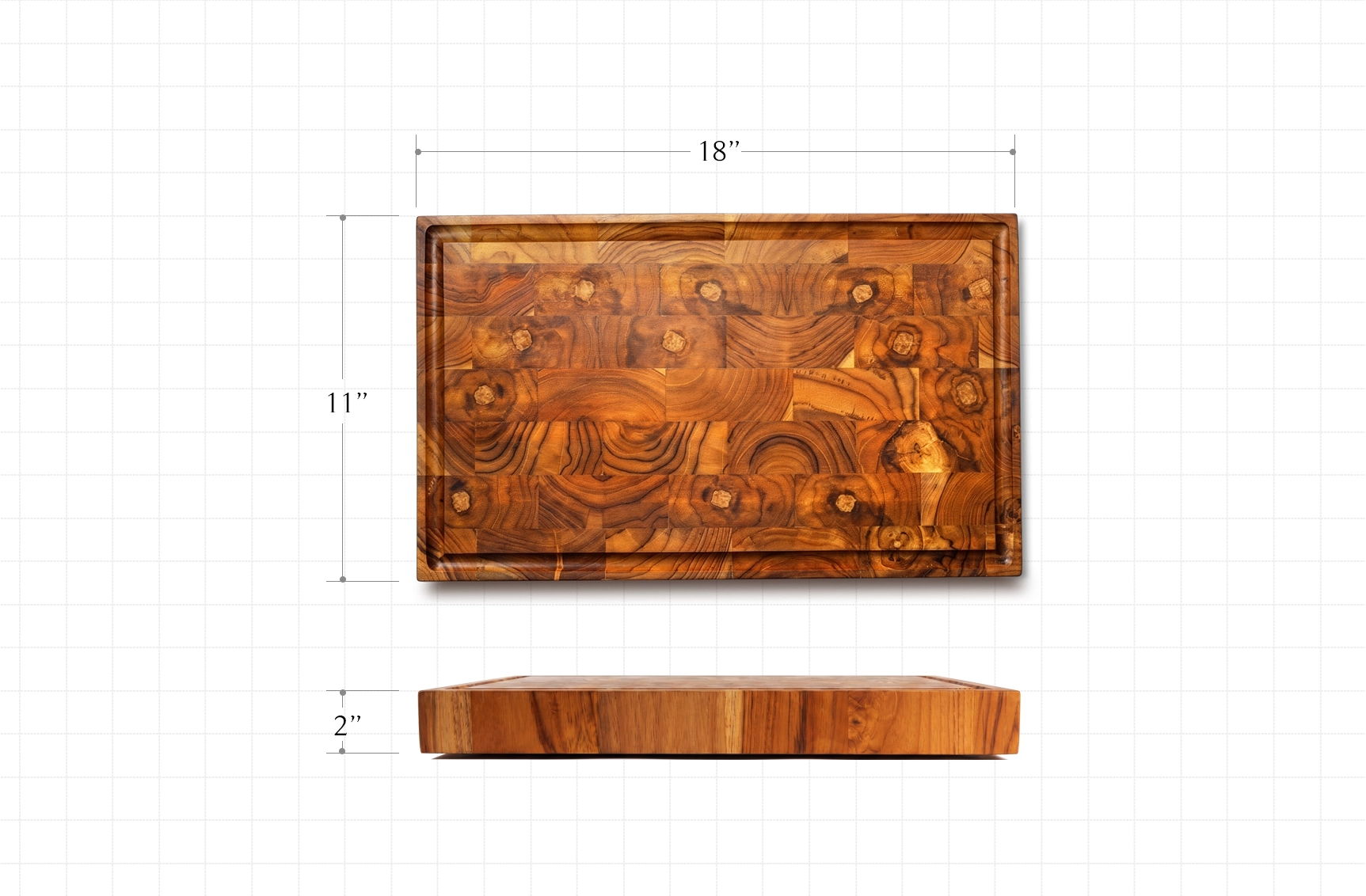 RYFA Handcrafted Teakwood End Grain Chopping Block
