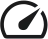 Speedometer icon indicating measurement or performance level.