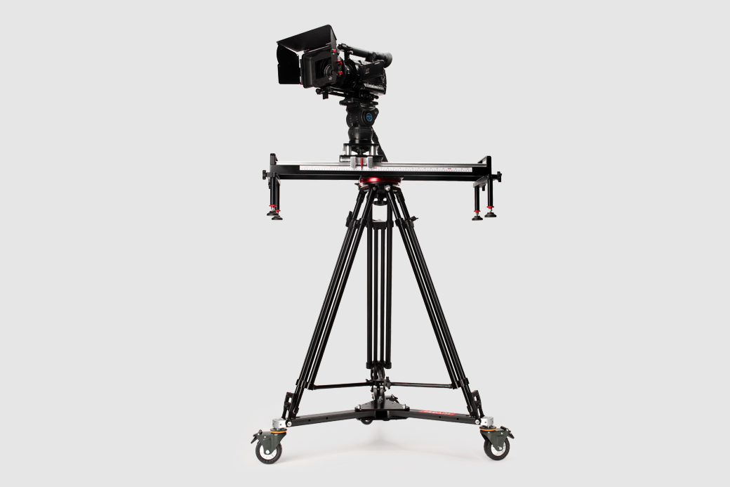 Proaim Lineo dolly with a tripod, slider and camera mounted