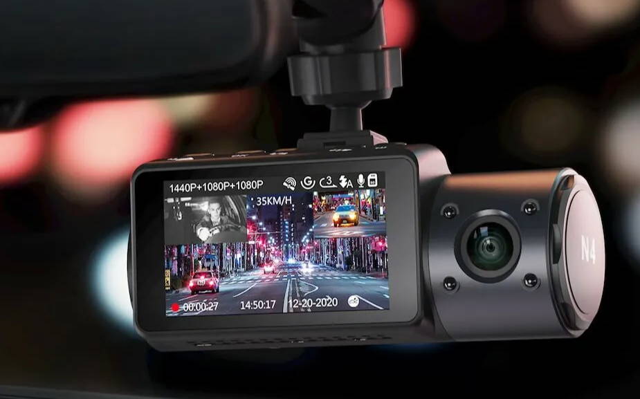 Vantrue N4 3 Channel 4K Dash Cam, 4K+1080P Front and Rear, 1440P+