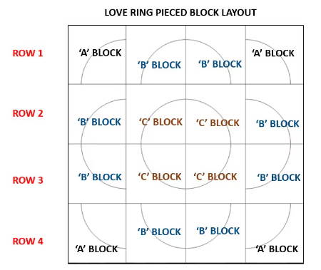 Love Ring Pieced Block Layout