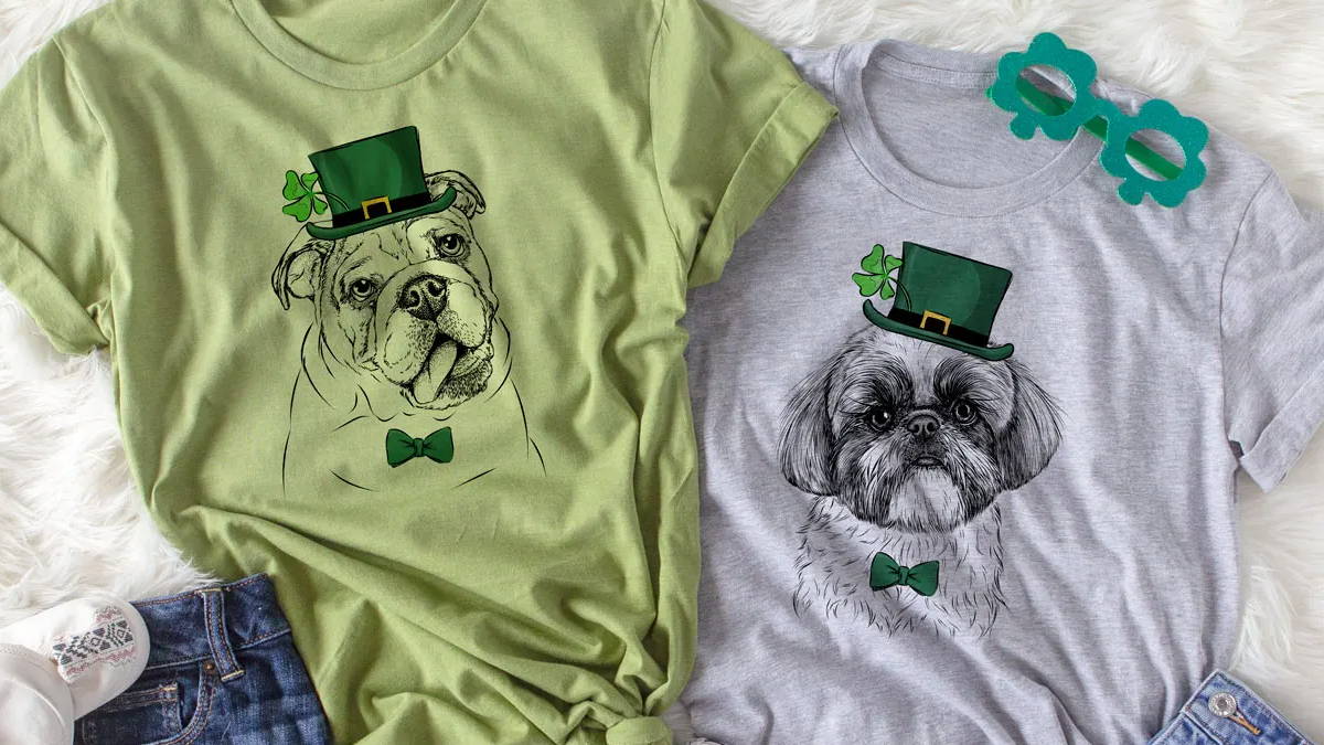 Adorable St. Patrick's dog shirts