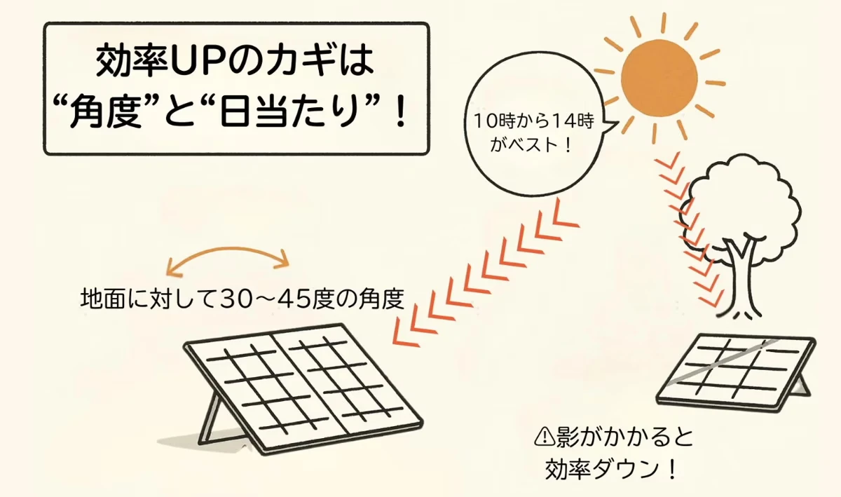 ポータブル電源にソーラー充電する際の発電効率を向上させるコツ