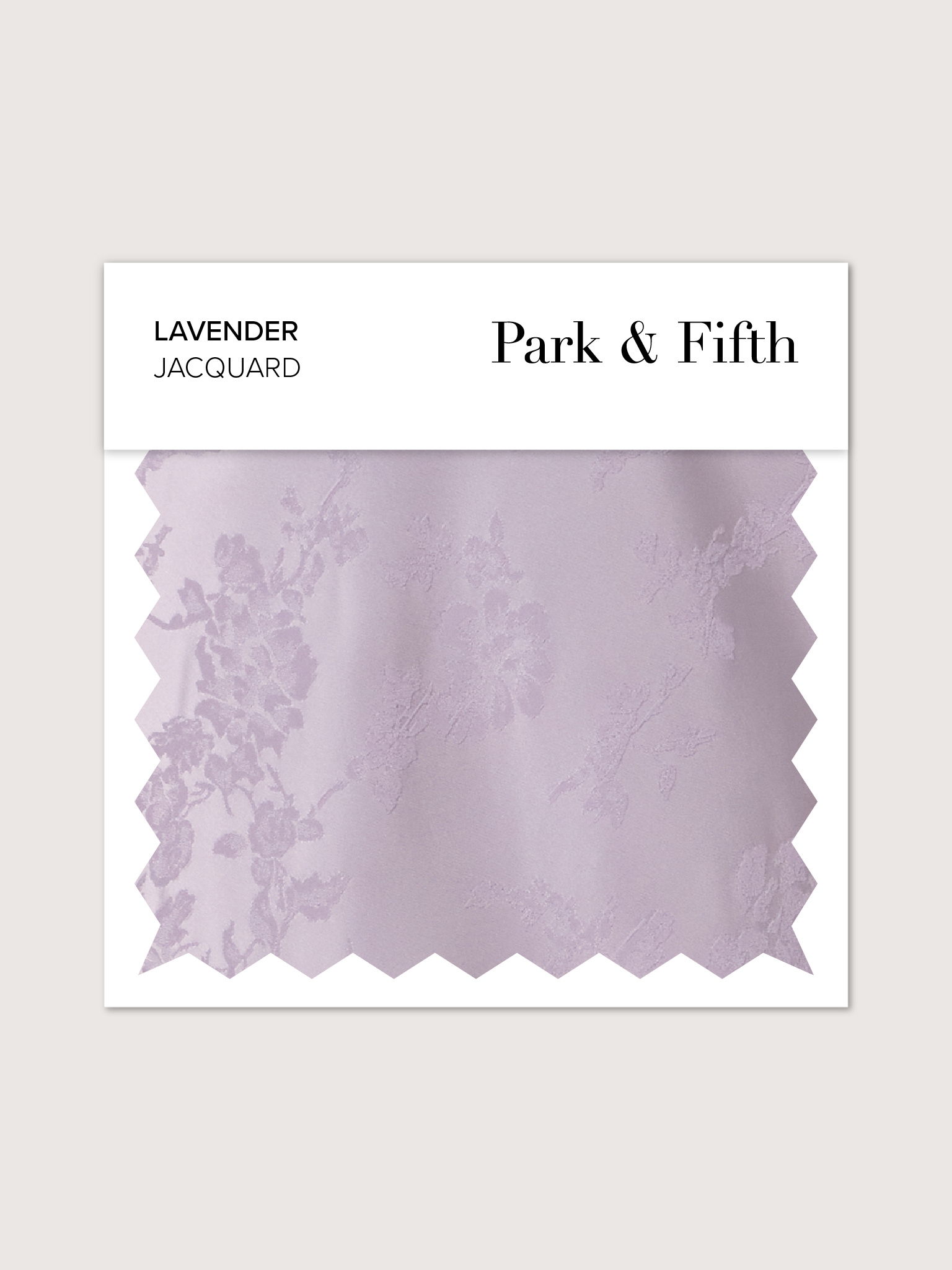 Sample of lavender jacquard fabric by Park & Fifth.