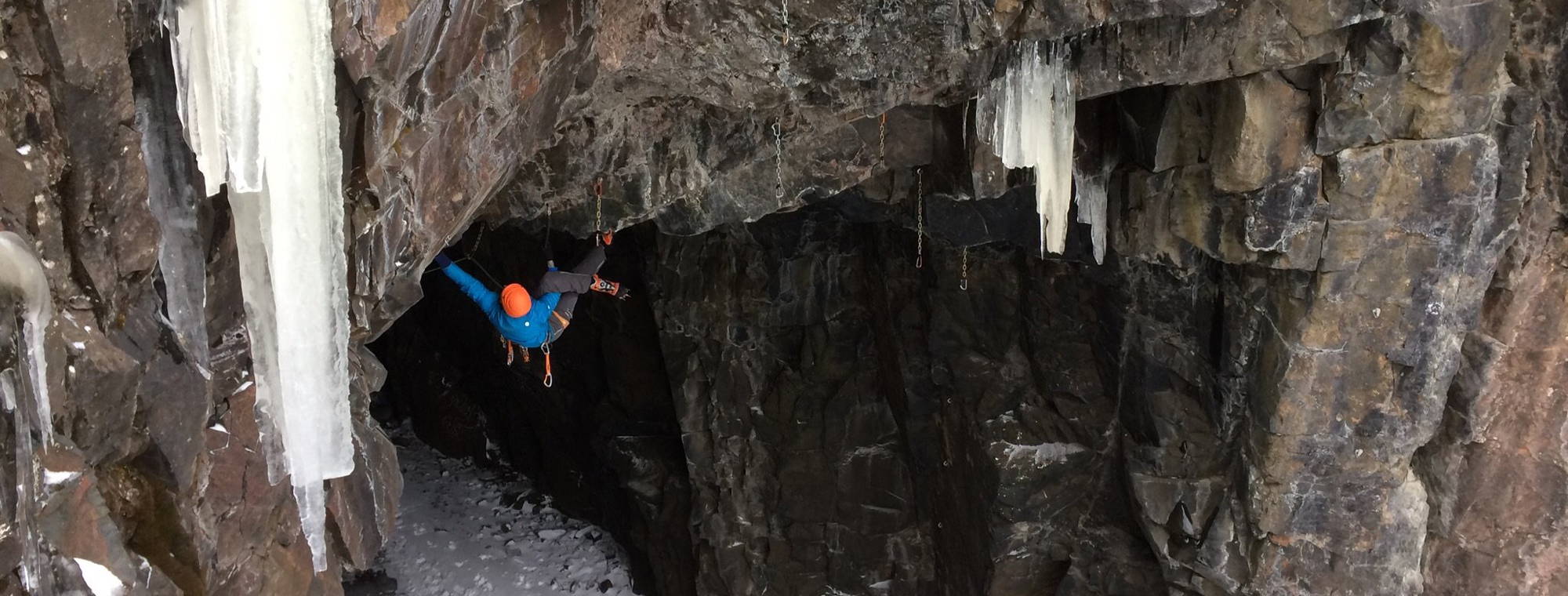 NW Alpine Ambassador Adam Dailey Drytooling Cave