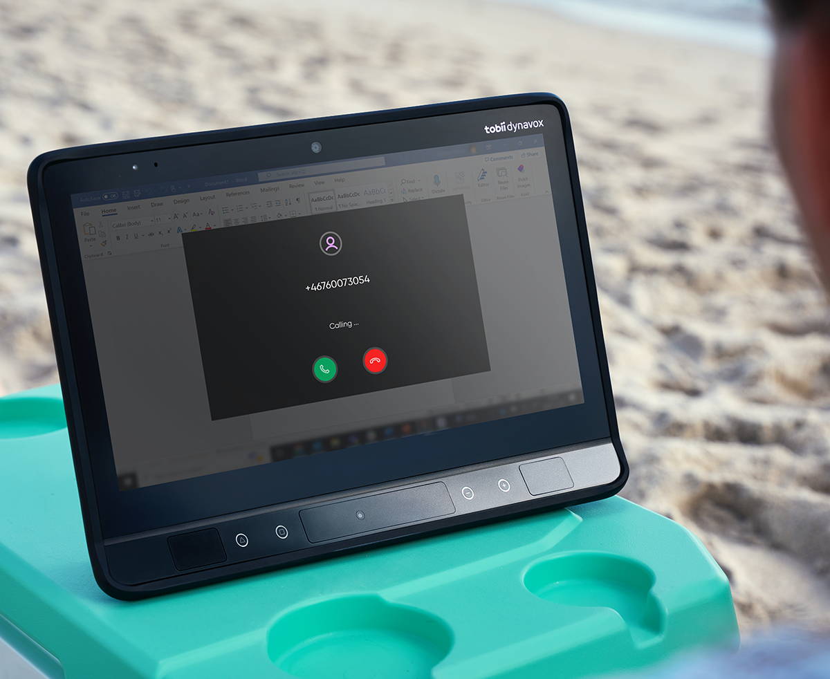 TD Phone featured on a TD I-Series being used outdoors by the sea.
