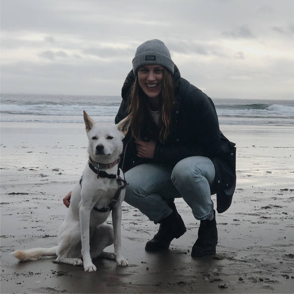 KP and Harley at the Oregon Coast Rumpl