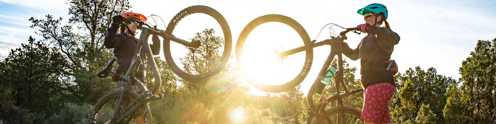 Two mountain bikers riding salsa bikes!