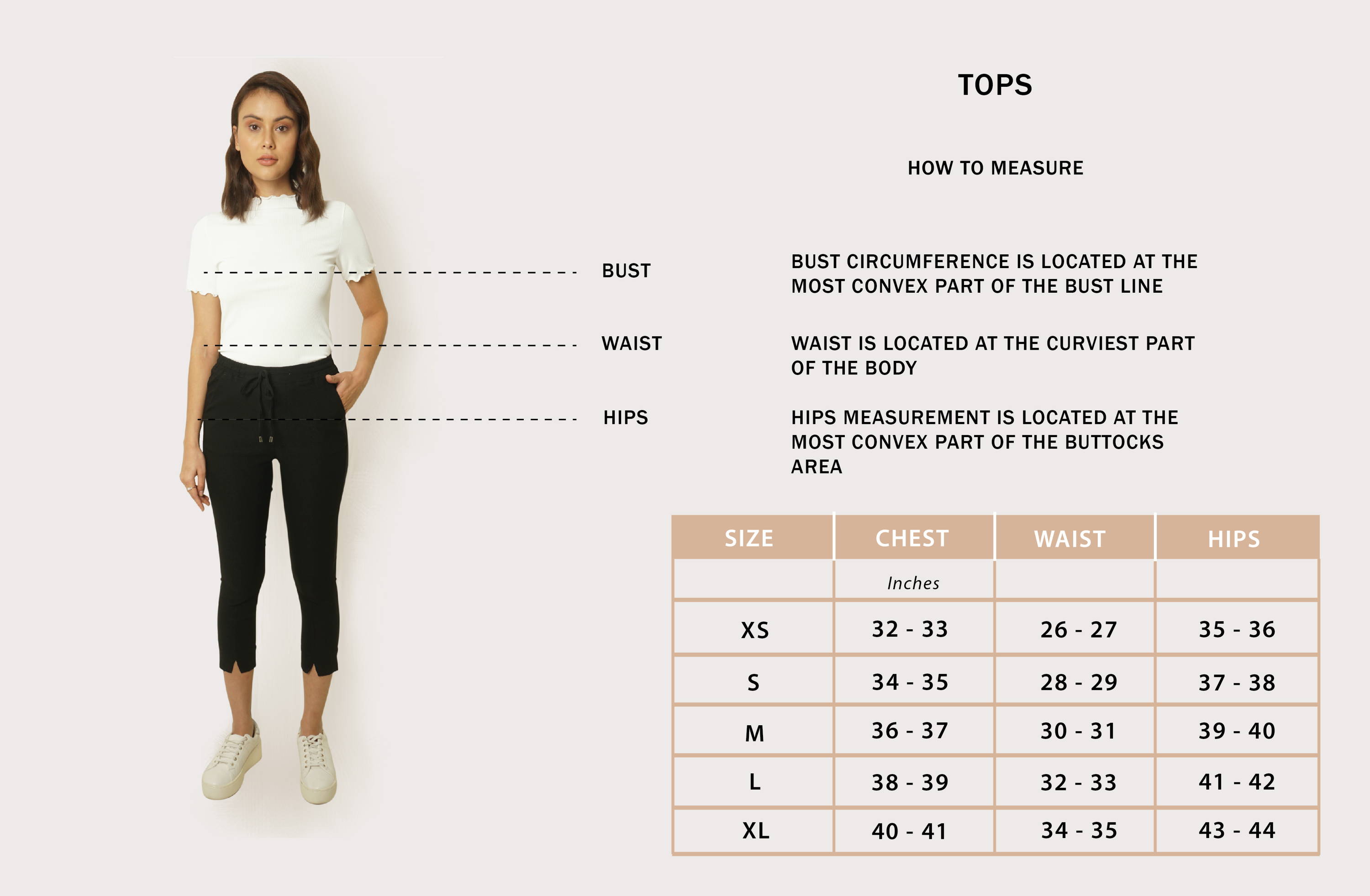 Dress size chart