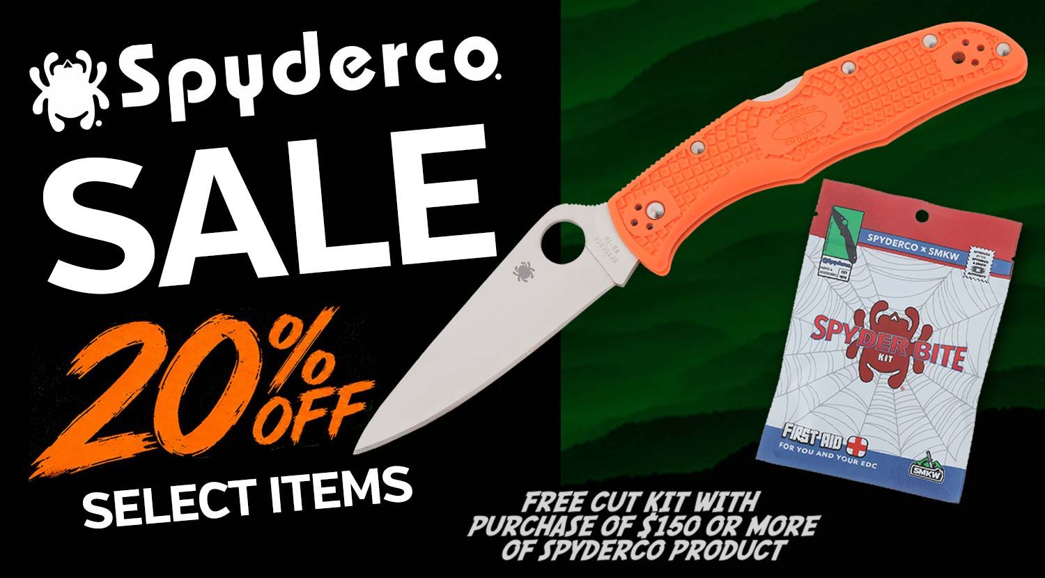 Spyderco Sale - 20% Off select items and Spyderco purchases of $150 get a cut kit