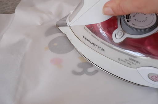 ironing on the non stick sheet