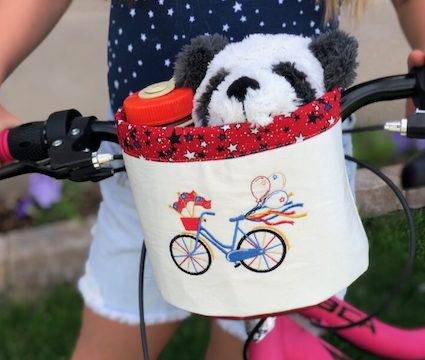 Bike Bucket Bag for a Patriotic Parade