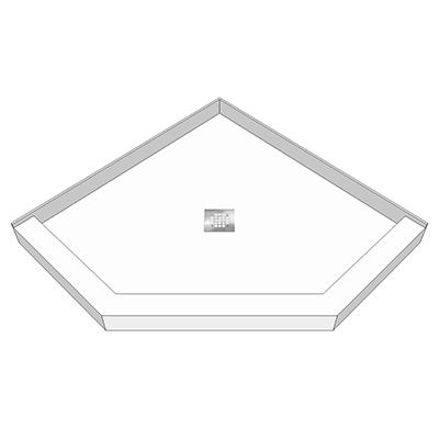 neo angle shower base with front curb