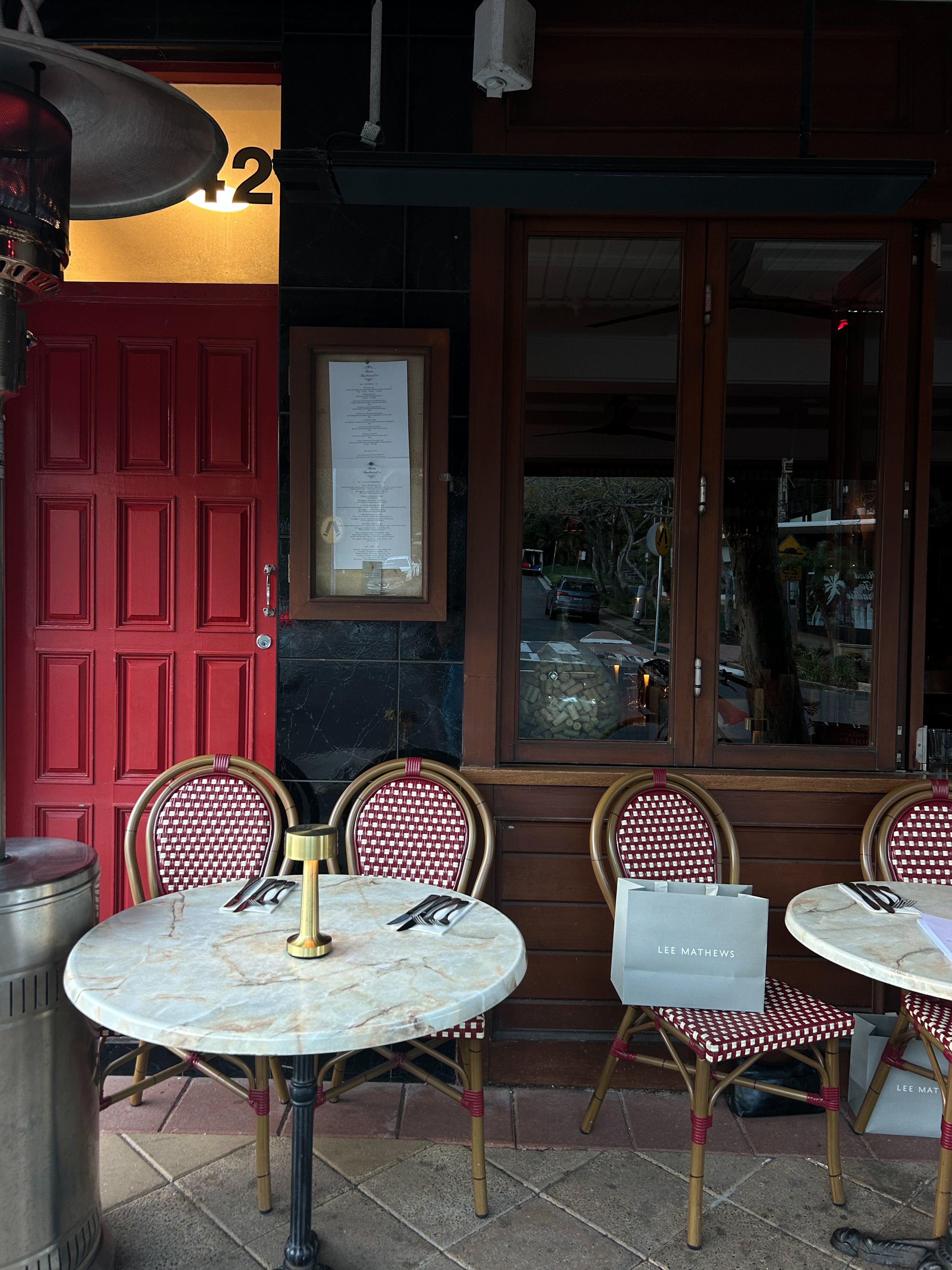 A outside view of the front of restaurant Bistro Boulevard.
