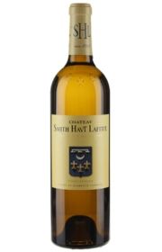 Bottle of Château Smith Haut Lafitte white wine.