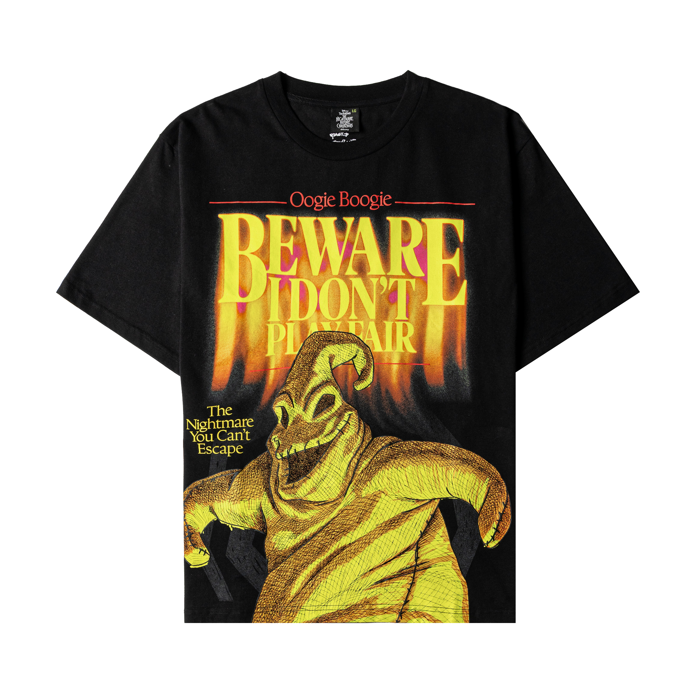 Black t-shirt featuring Oogie Boogie with 