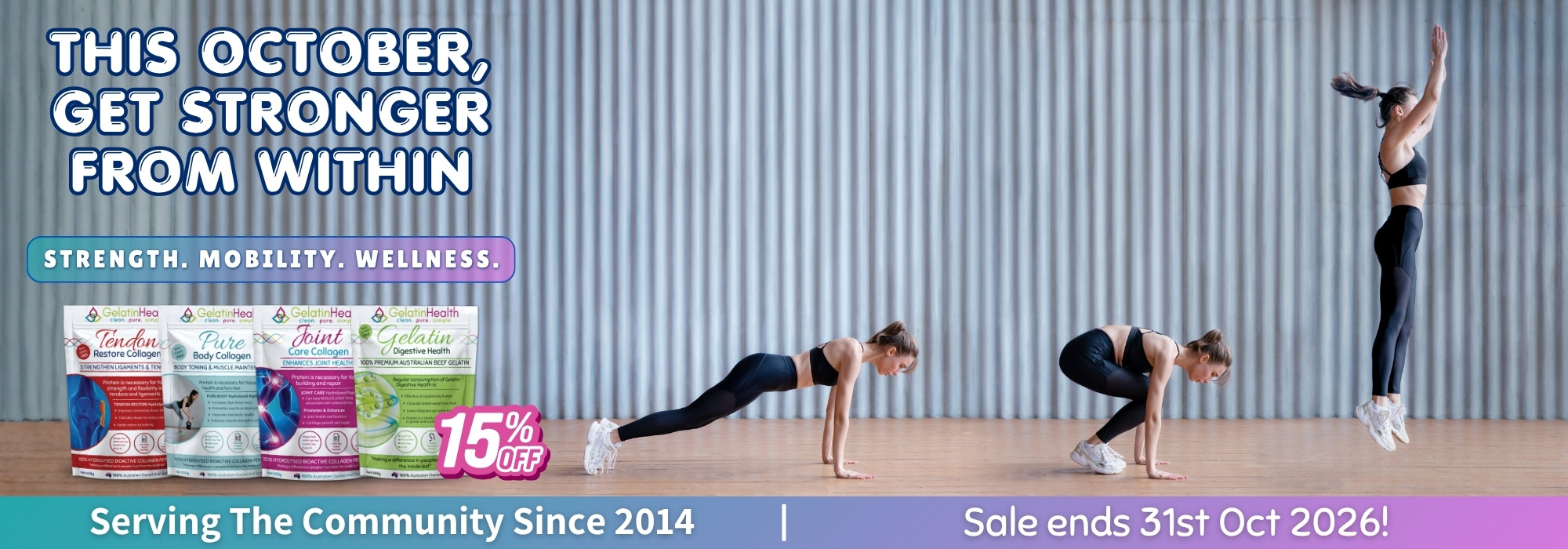 15% Off Tendon repair collagen, Pure Body collagen, Joint care collagen and gelatin