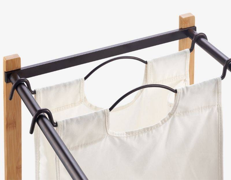 cotton laundry bag with metal handle