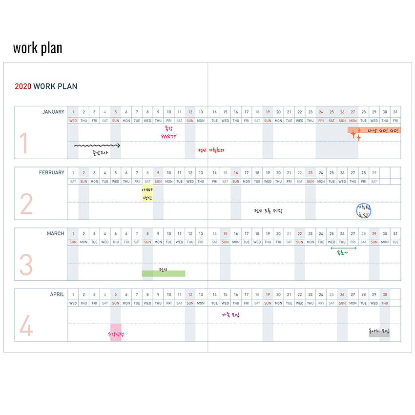 Work plan - Monopoly 2020 Appointment B6 Free dated weekly planner