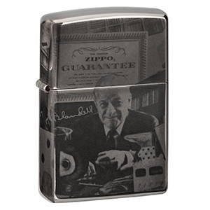 George Blaisdell 125th Birthday Anniversary Lighter Case standing at a 3/4 angle
