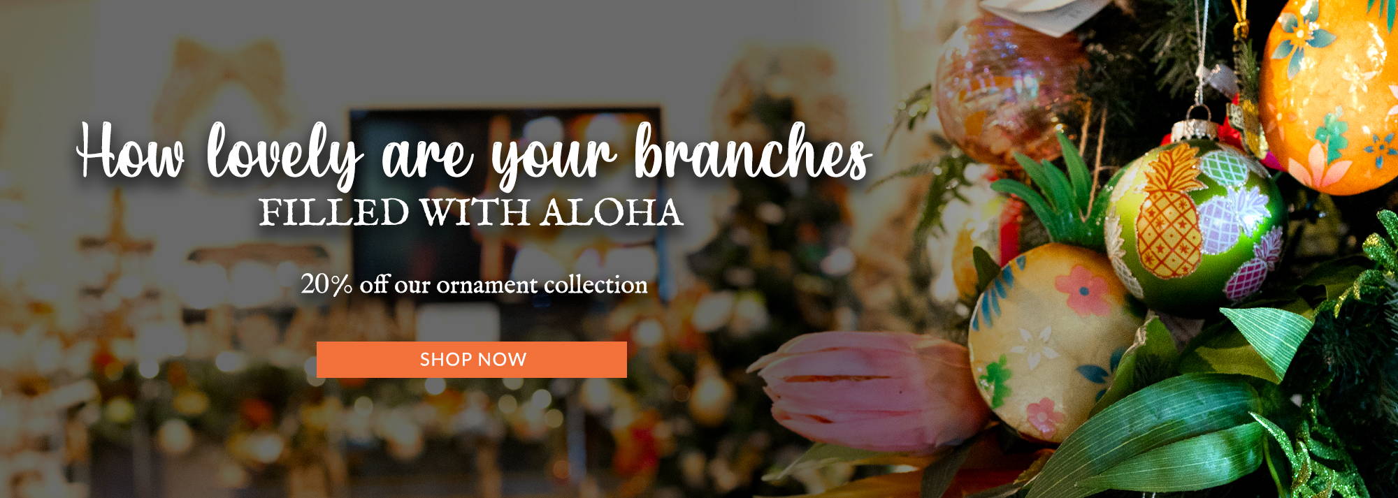 Fill your Christmas tree branches with aloha this year. Get 20% off our island-inspired Christmas Ornaments. Shop our metal, wood and glass Hawaiian Ornaments.