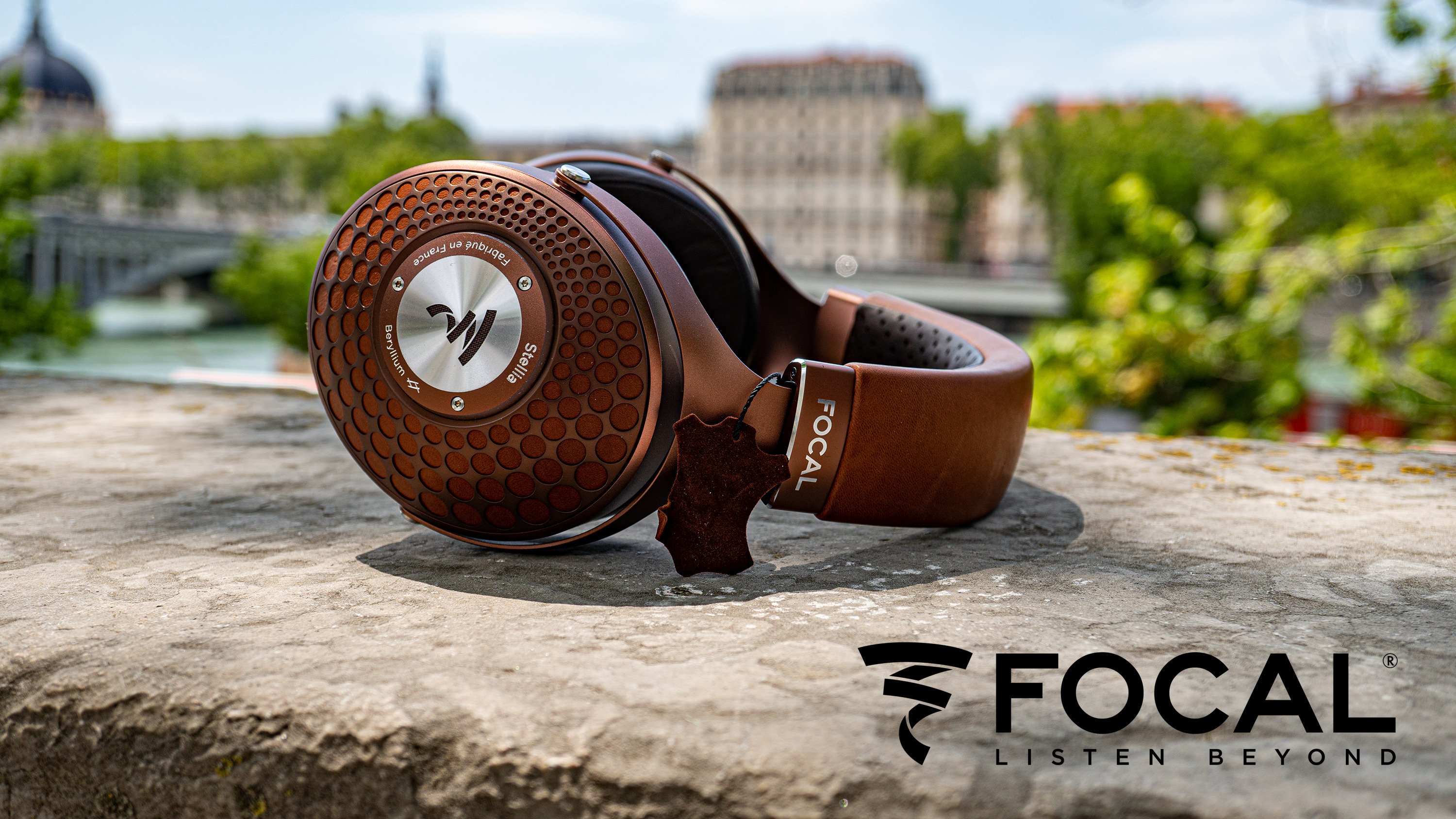 Focal Stellia Closed-Back Headphones in France overlooking the river in Lyon, France