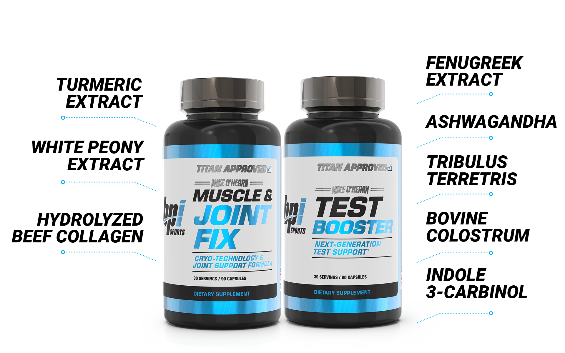 2 capsule bottles of Muscle & Joint fix and Test booster with benefits
