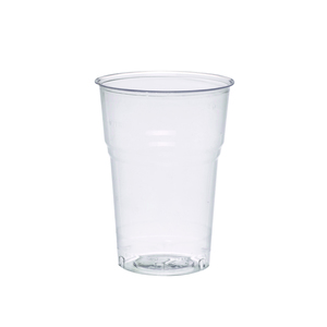 100 Pack] 20 oz Clear Plastic Cups with Flat Lids and Clear Straws