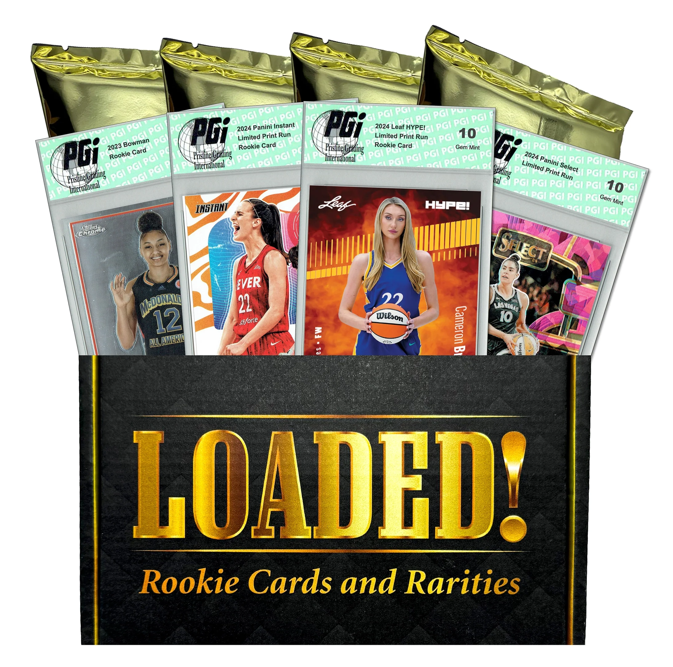 wnba loaded mystery box 4 trading cards caitlin clark