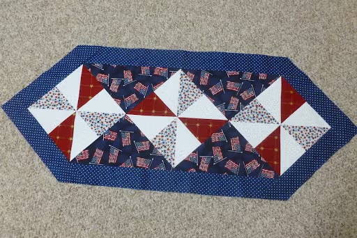 Patriotic US Quilted Table Runner