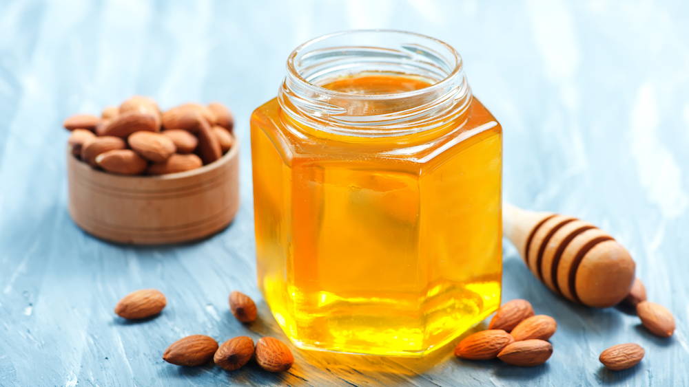 Almonds and honey a great healthy snack with natural sugars