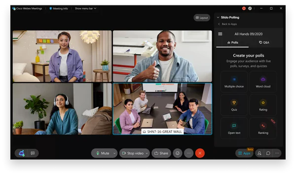 Cisco WebEx Suite for video conferencing 