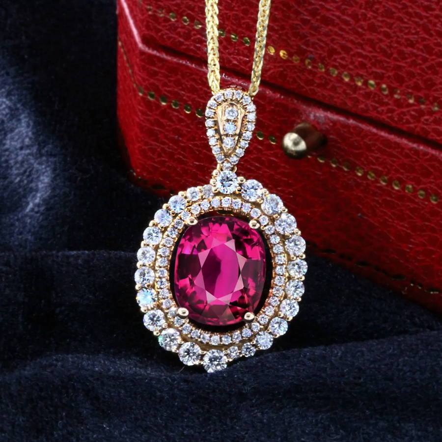 紅碧璽 Rubellite 鑽石吊墜 WILLS JEWELLERY