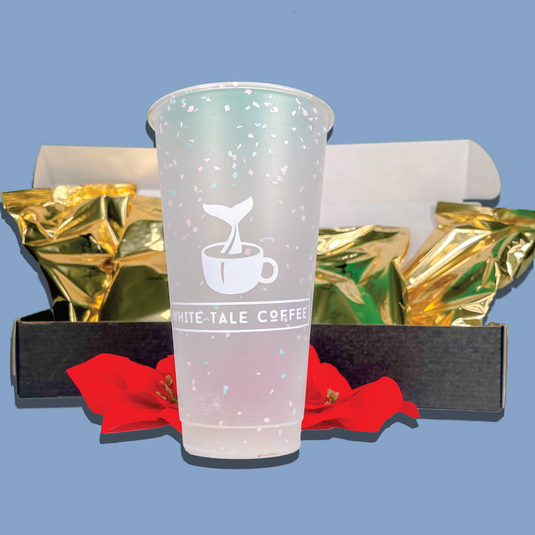 For your favorite iced coffee sippin’- cold brew lovin’ bestie! Our cold brew pouches make an entire pitcher of rich cold coffee. Comes with four ready-to-brew pouches of premium 100 percent Arabica coffee and a White Tale Coffee sprinkle tumbler.