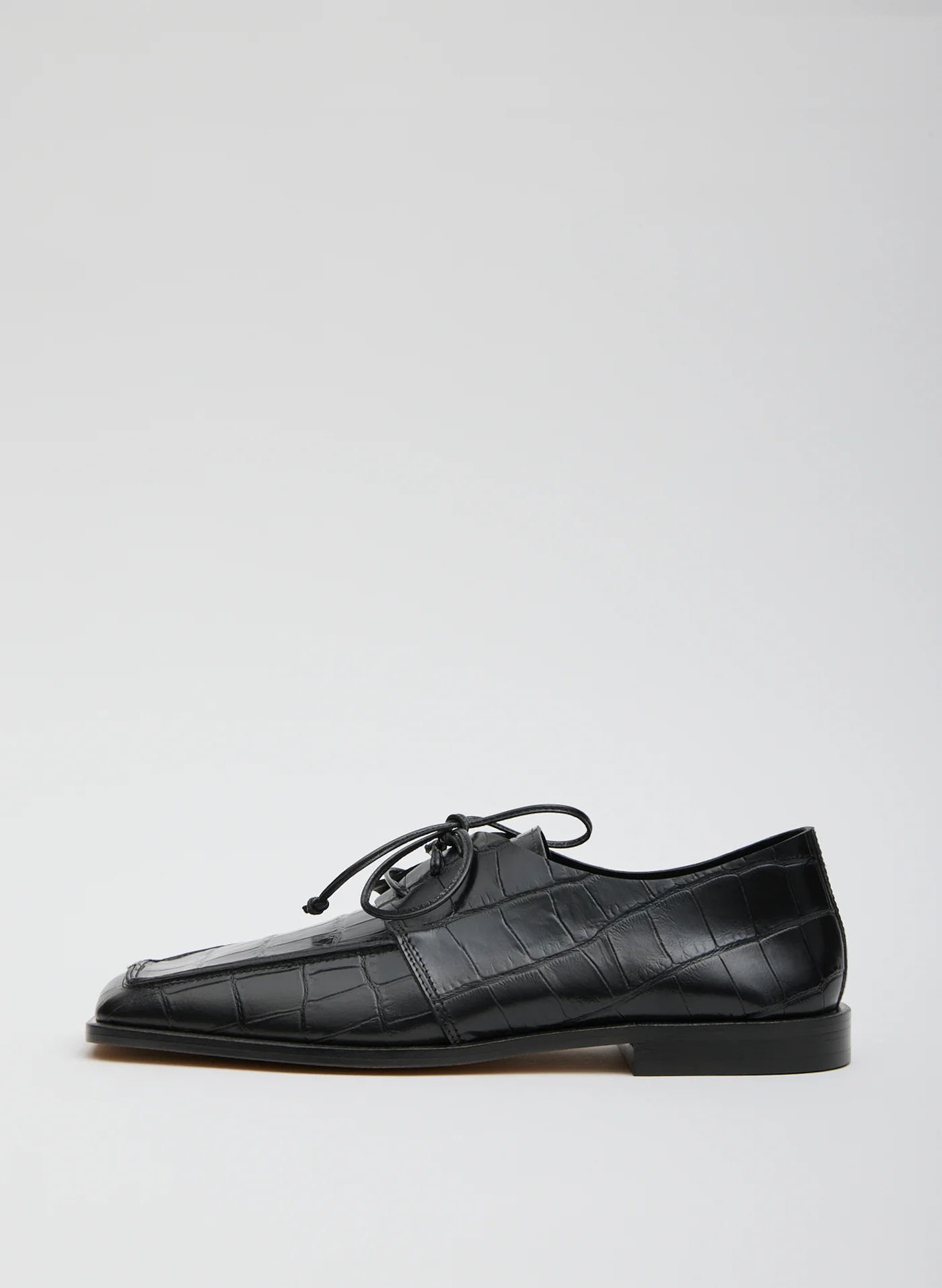 Brody Square Toe Loafer Crocodile Embossed. Links to product.