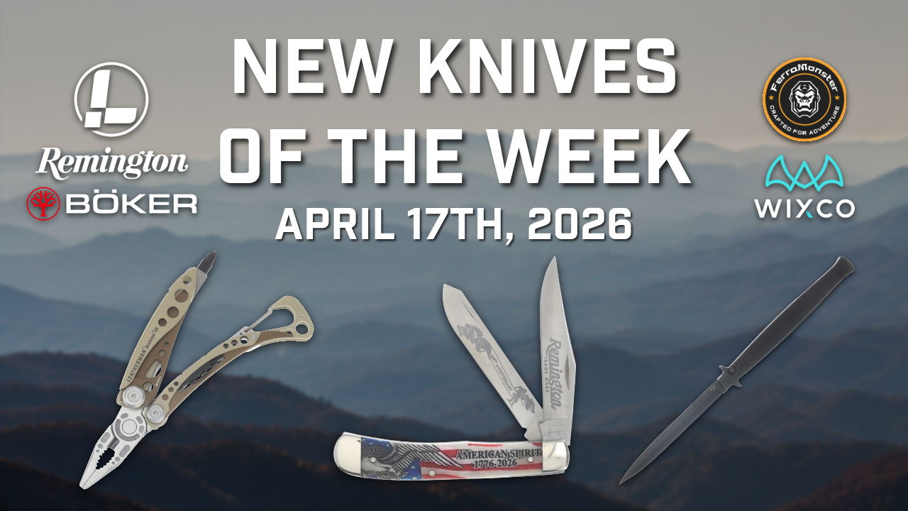 New knives of the week, April 17th, 2026, featuring various knife designs.
