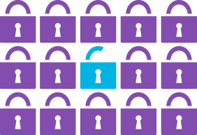 data breach icon - open padlock