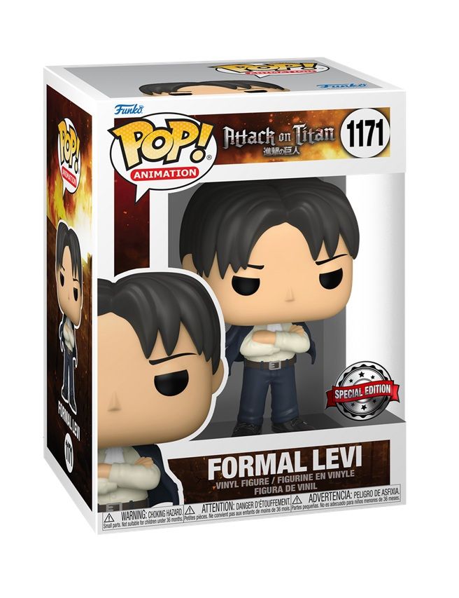 Funko Pop! figure of Levi from Attack on Titan.