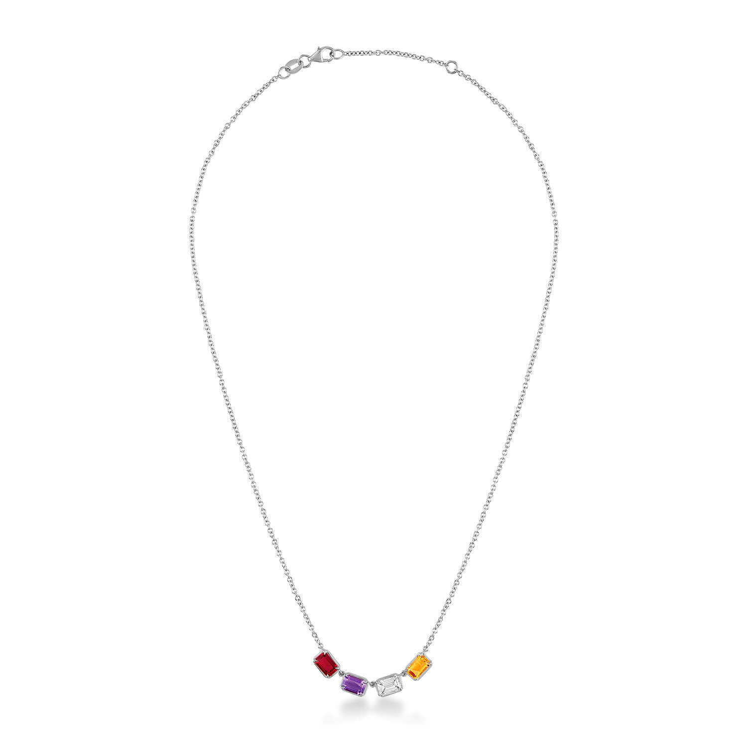 four stone multiple birthstone necklace