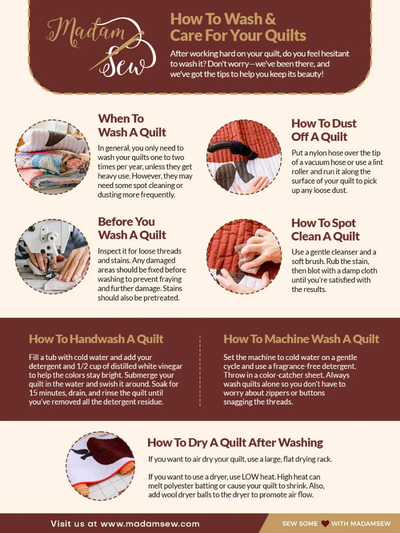 infographic how to wash your quilts