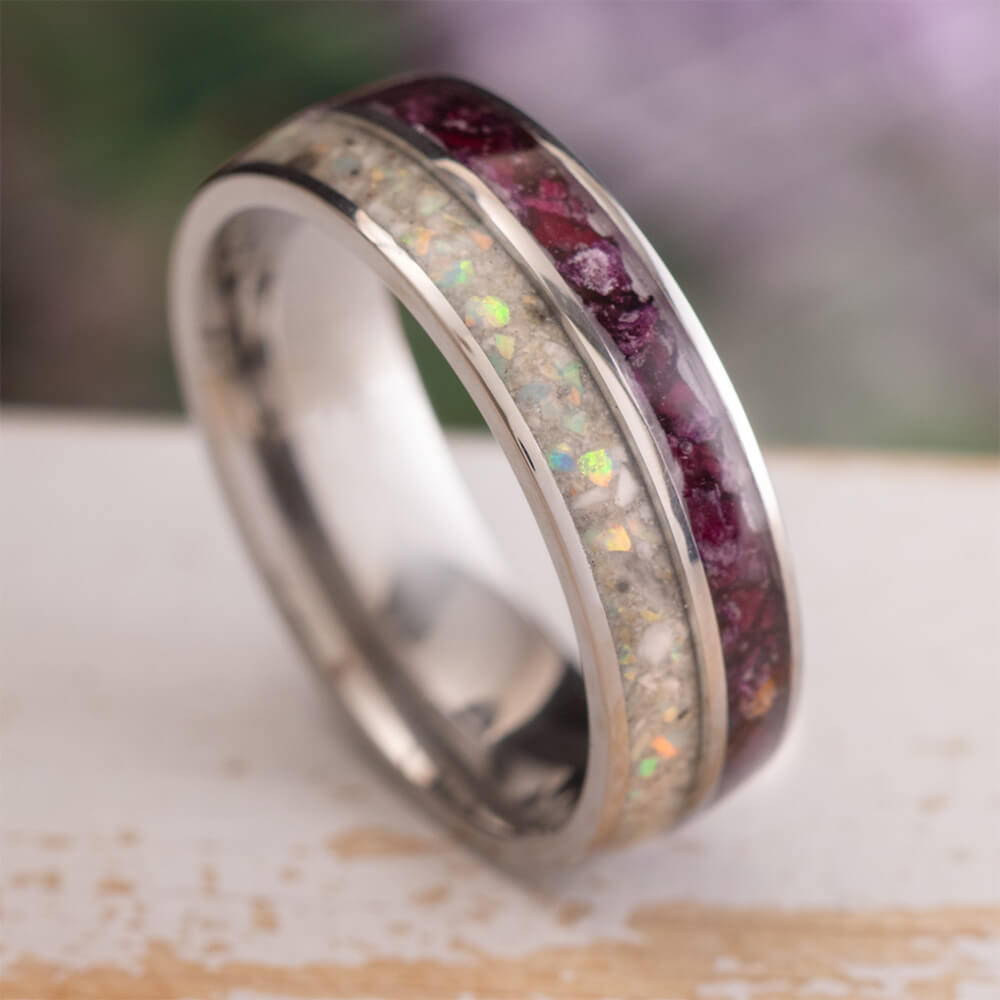 Flower Petal and Ashes Memorial Ring