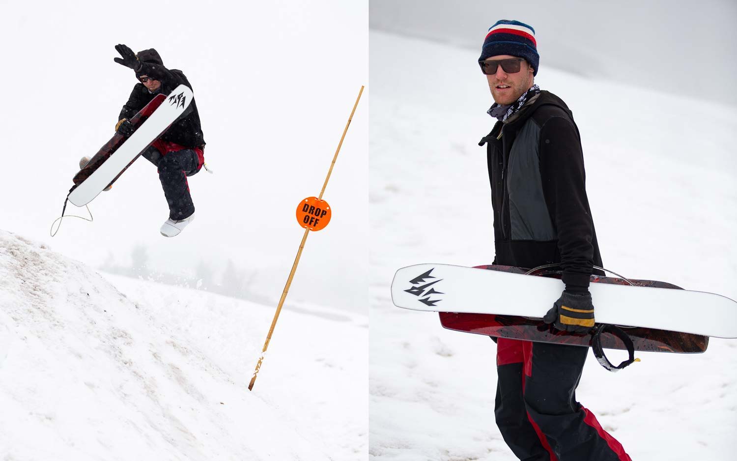 Person snowboarding and wearing winter attire in snowy environment.
