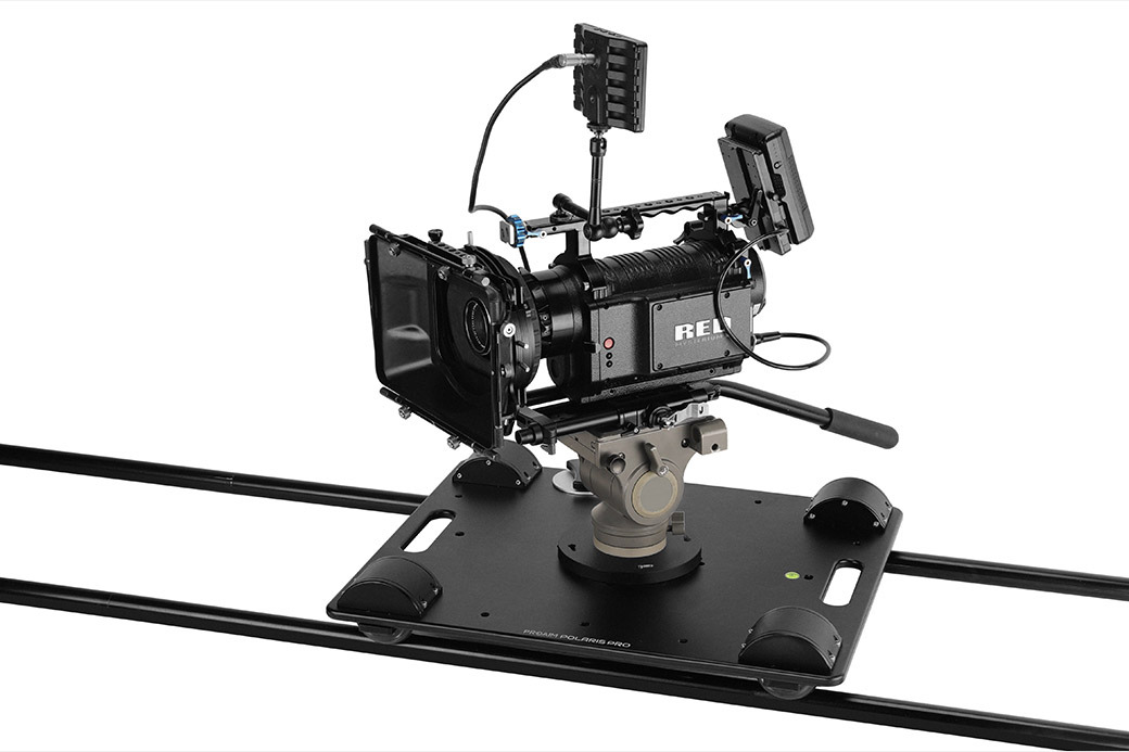 Proaim Polaris Pro Low-Profile Video Camera Dolly w Universal Track Ends | 800lb Payload